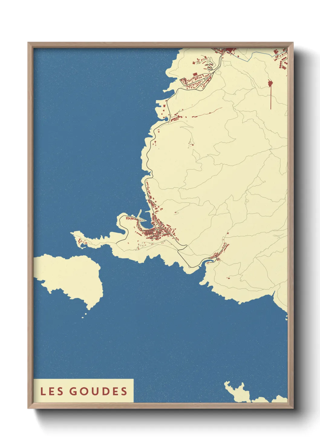 Une affiche de carte sur Les Goudes