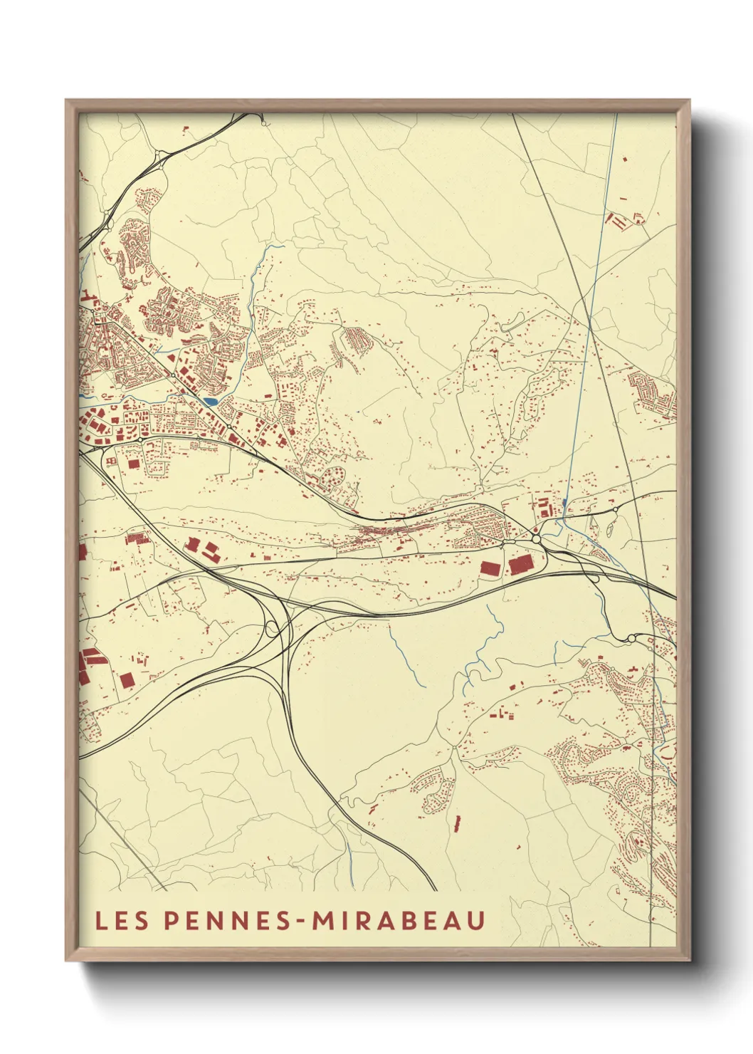 Une affiche de carte sur Les Pennes-Mirabeau