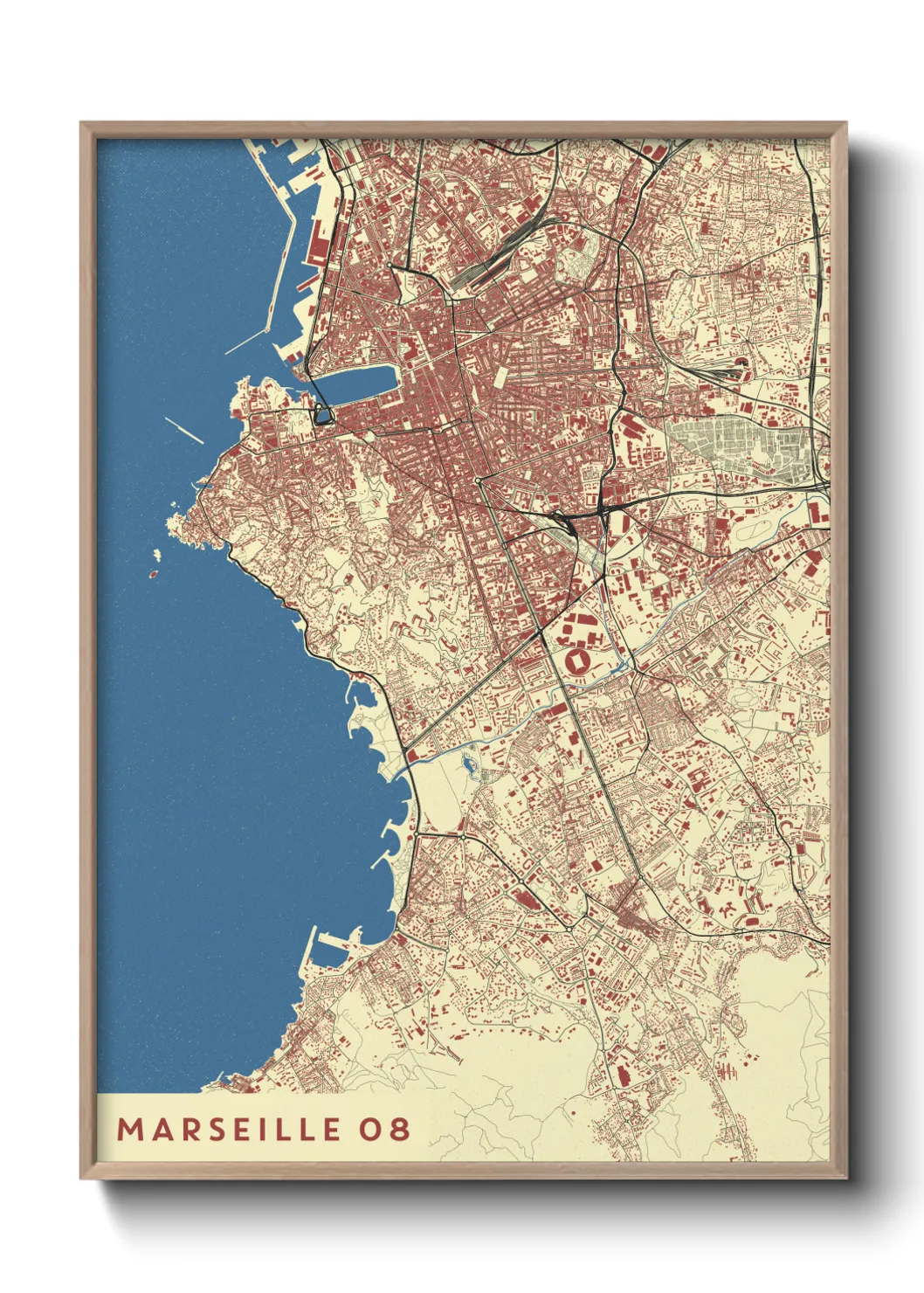Une affiche de carte sur Marseille 08