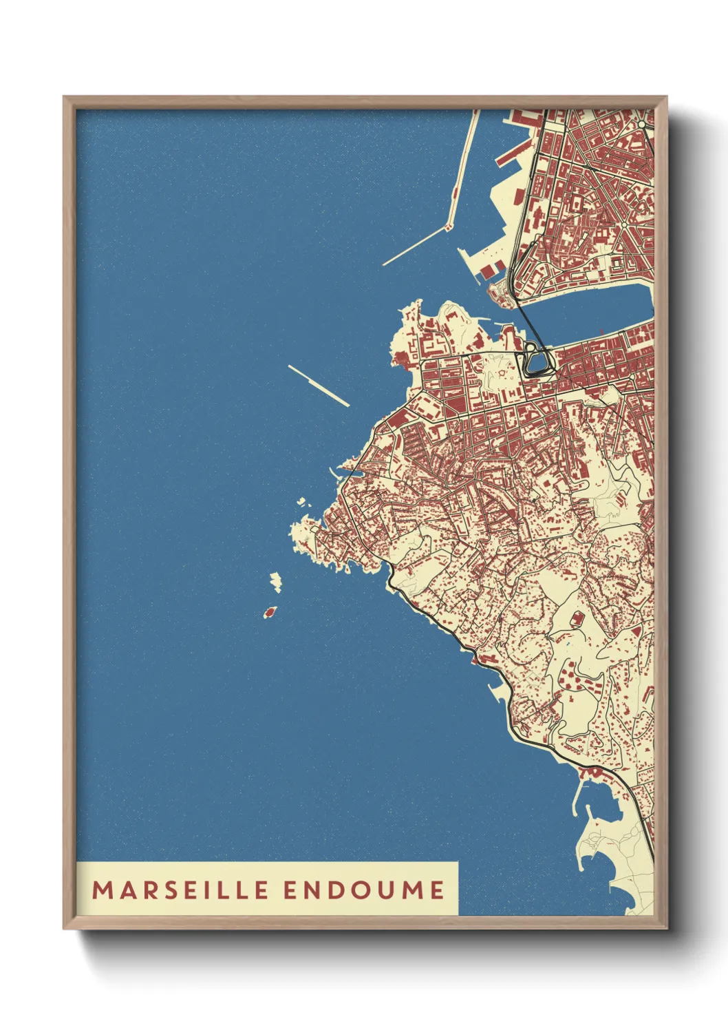 Une affiche de carte sur Marseille Endoume
