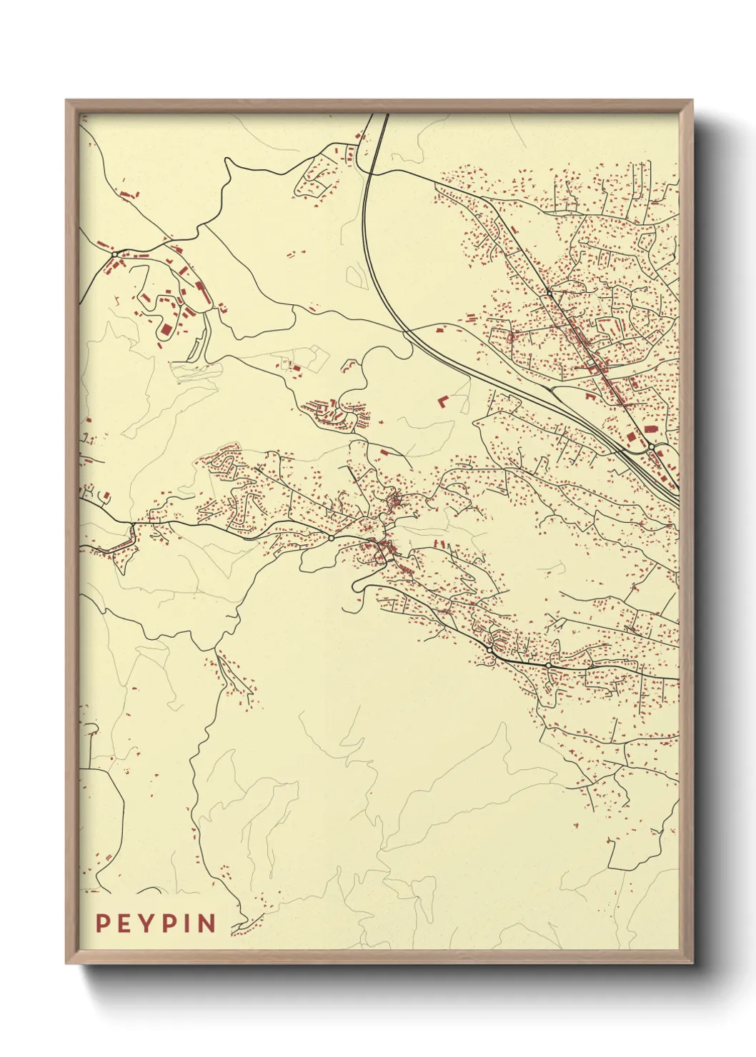 Une affiche de carte sur Peypin