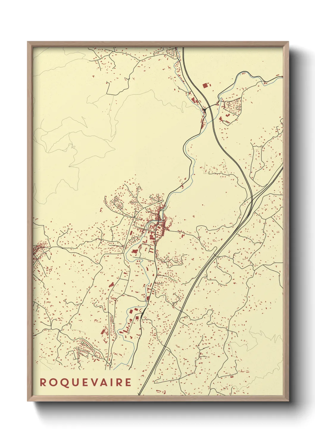 Une affiche de carte sur Roquevaire