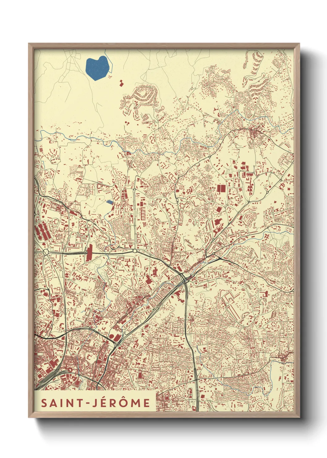 Une affiche de carte sur Saint-Jérôme