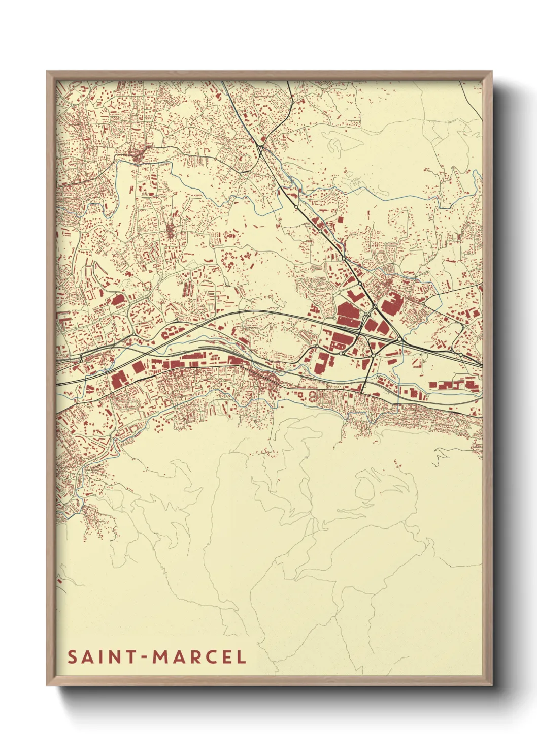 Une affiche de carte sur Saint-Marcel