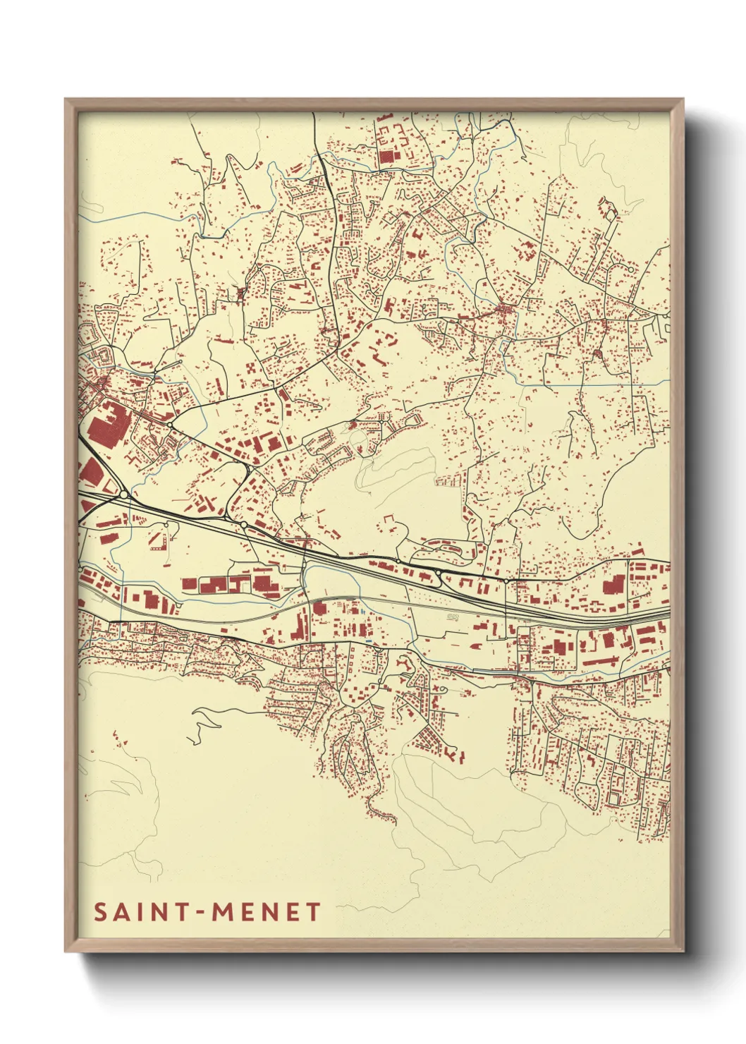 Une affiche de carte sur Saint-Menet