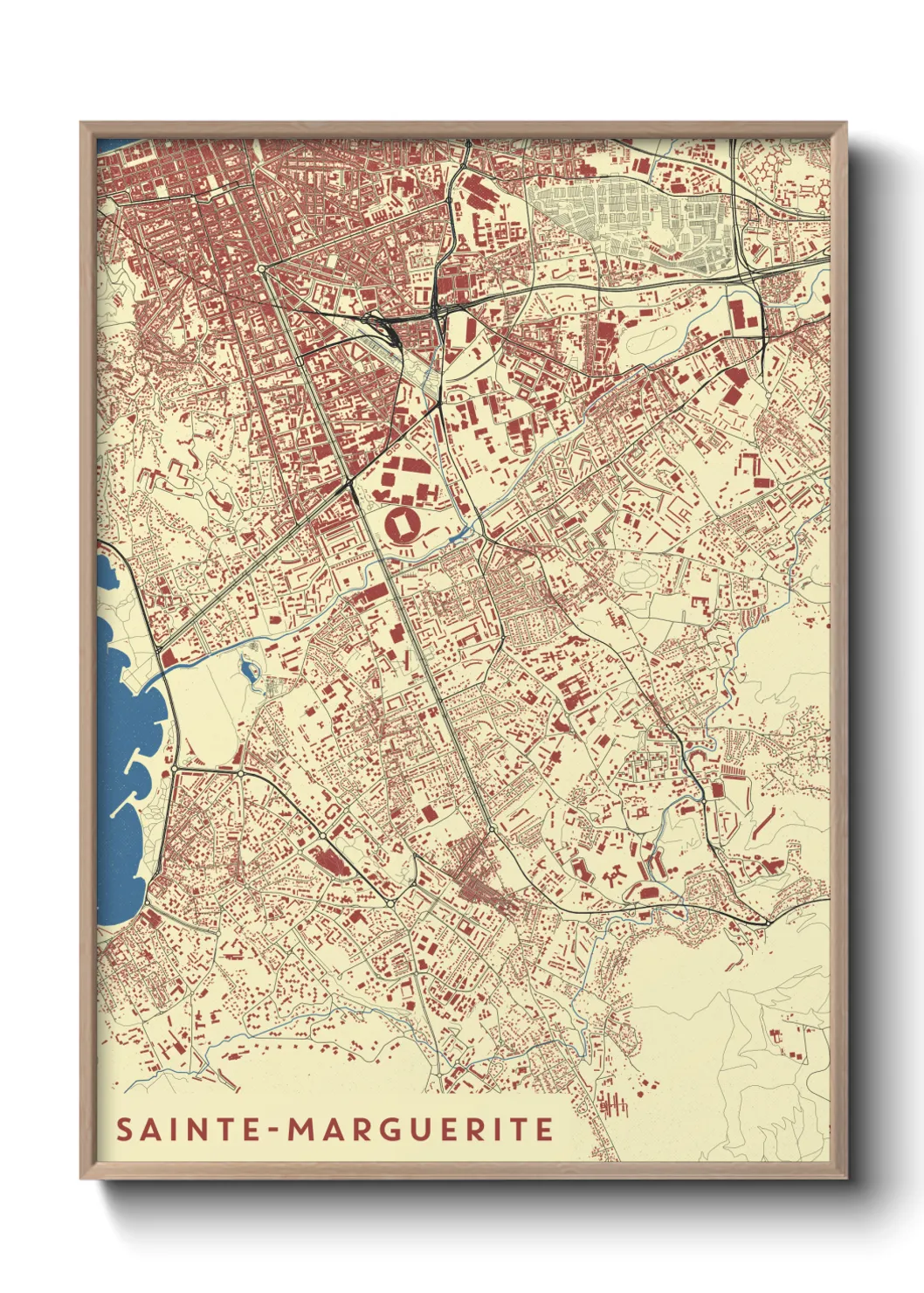 Une affiche de carte sur Sainte-Marguerite