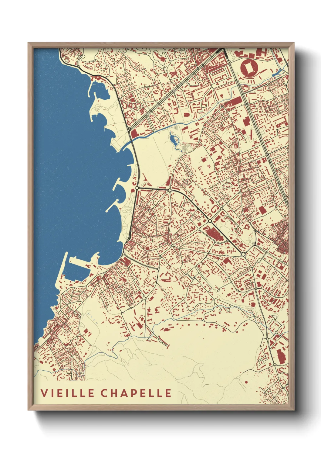 Une affiche de carte sur Vieille Chapelle