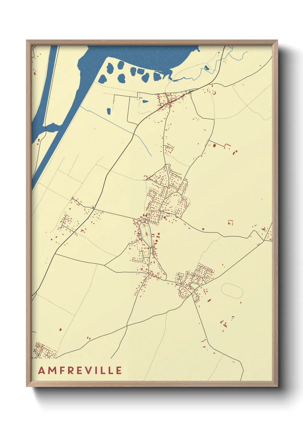 Une affiche de carte sur Amfreville