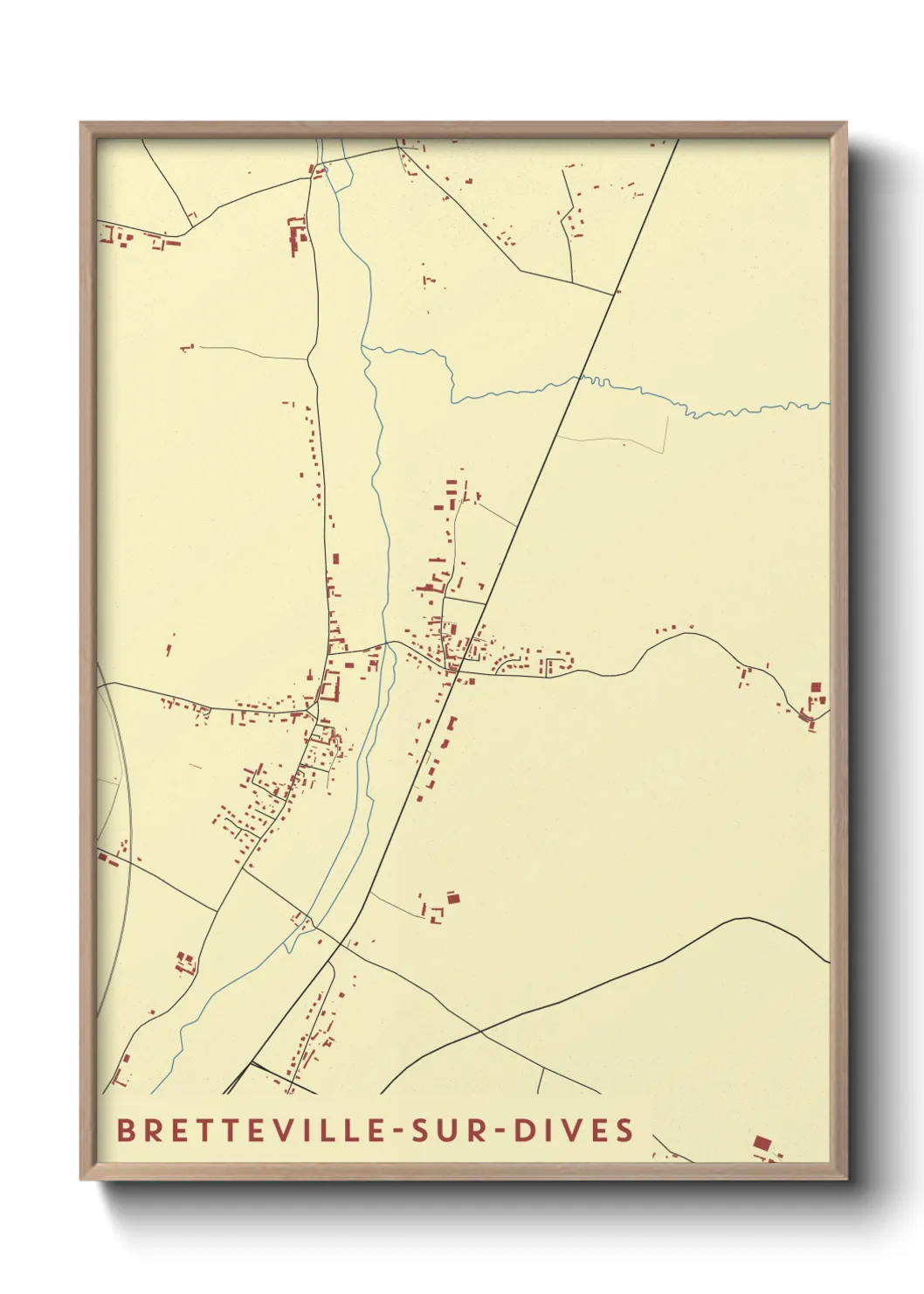 Une affiche de carte sur Bretteville-sur-Dives