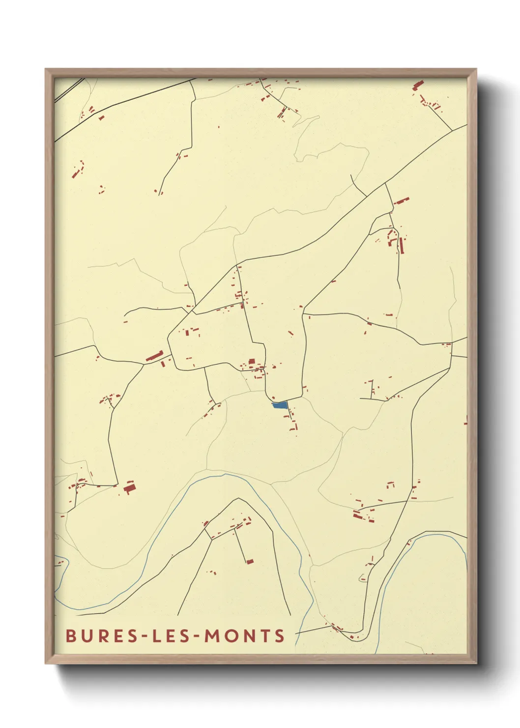 Une affiche de carte sur Bures-les-Monts