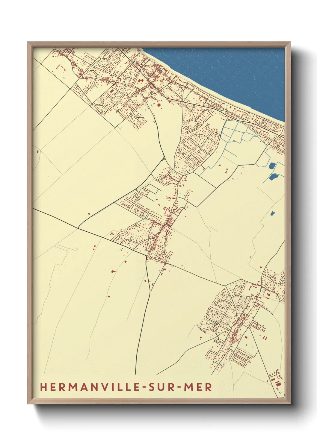 Un poster carteHermanville-sur-Mer