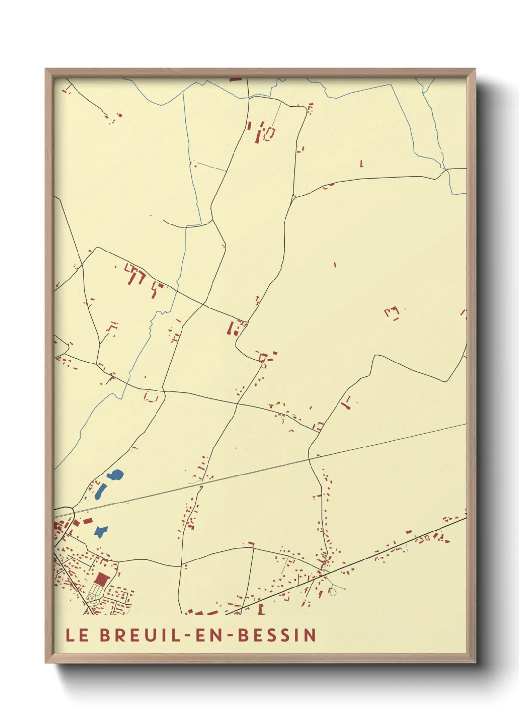 Une affiche de carte sur Le Breuil-en-Bessin