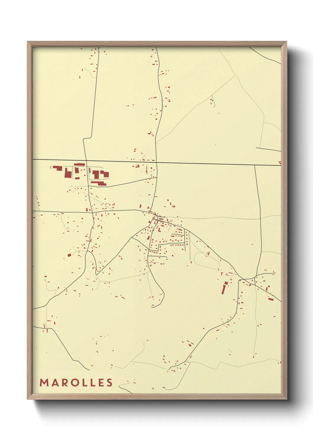 Une affiche de carte sur Marolles