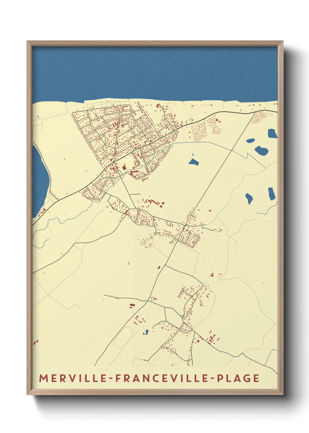 Un poster carteMerville-Franceville-Plage