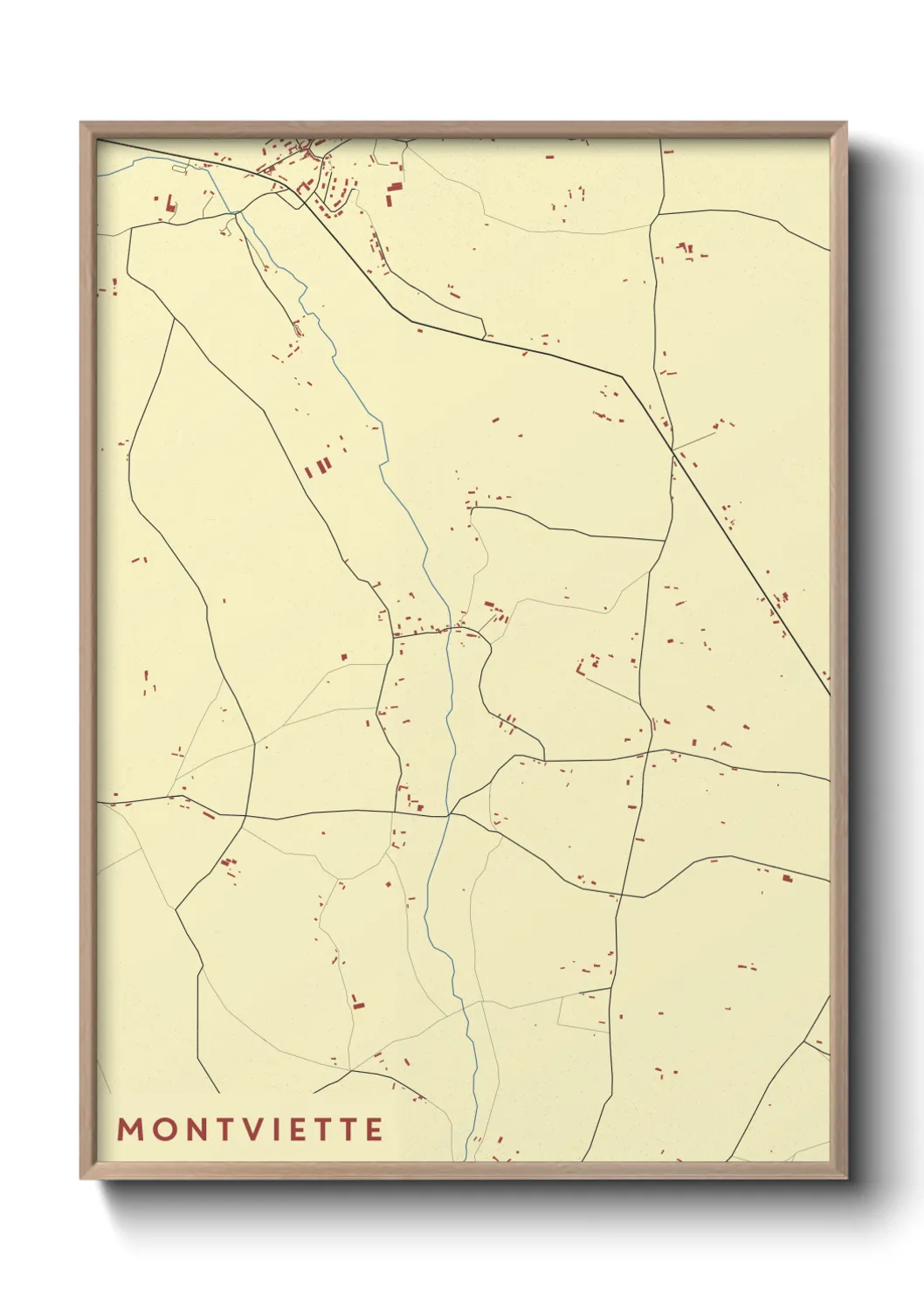 Une affiche de carte sur Montviette