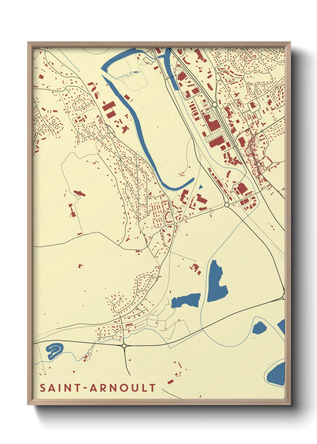 Une affiche de carte sur Saint-Arnoult