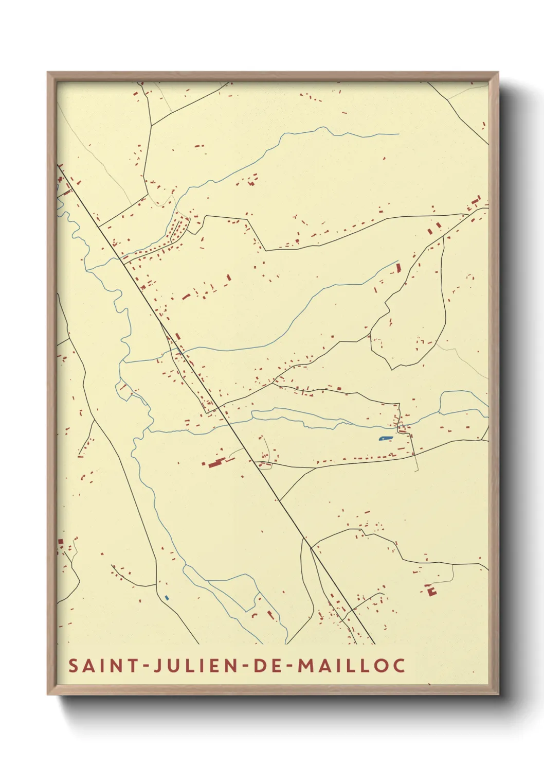 Un poster carteSaint-Julien-de-Mailloc
