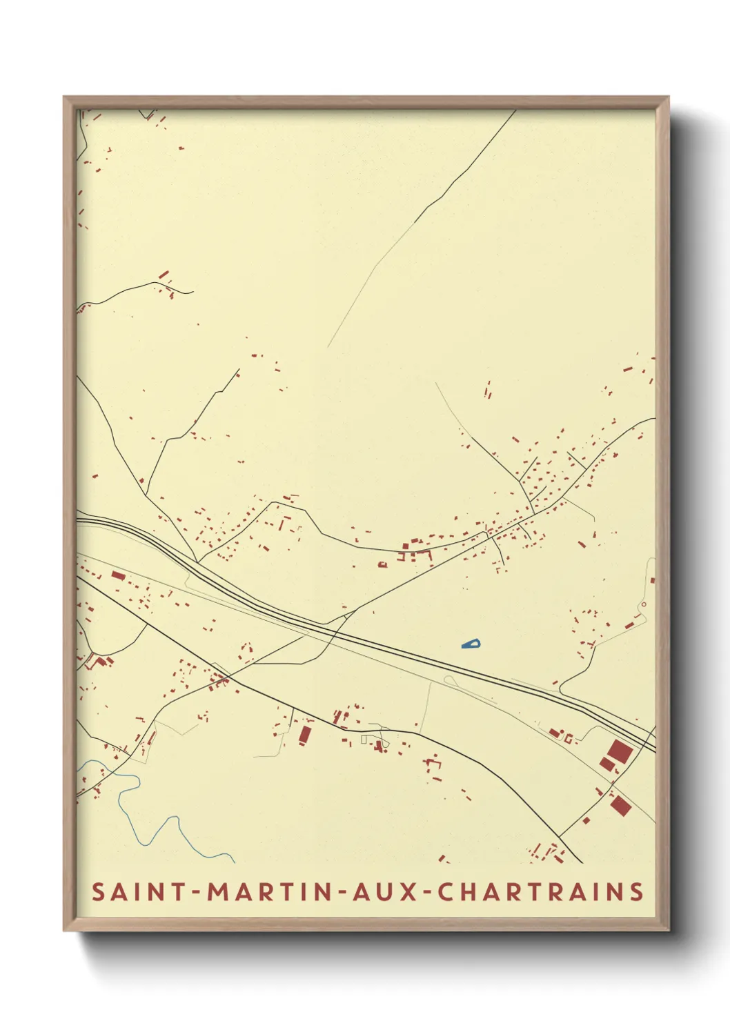 Une affiche de carte sur Saint-Martin-aux-Chartrains