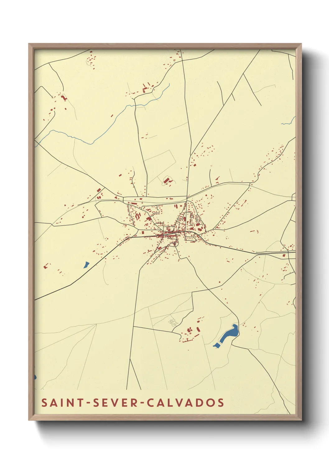 Une affiche de carte sur Saint-Sever-Calvados