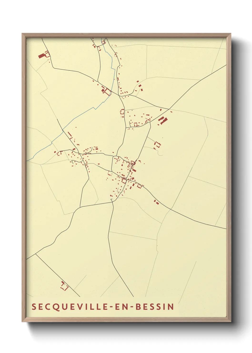 Une affiche de carte sur Secqueville-en-Bessin