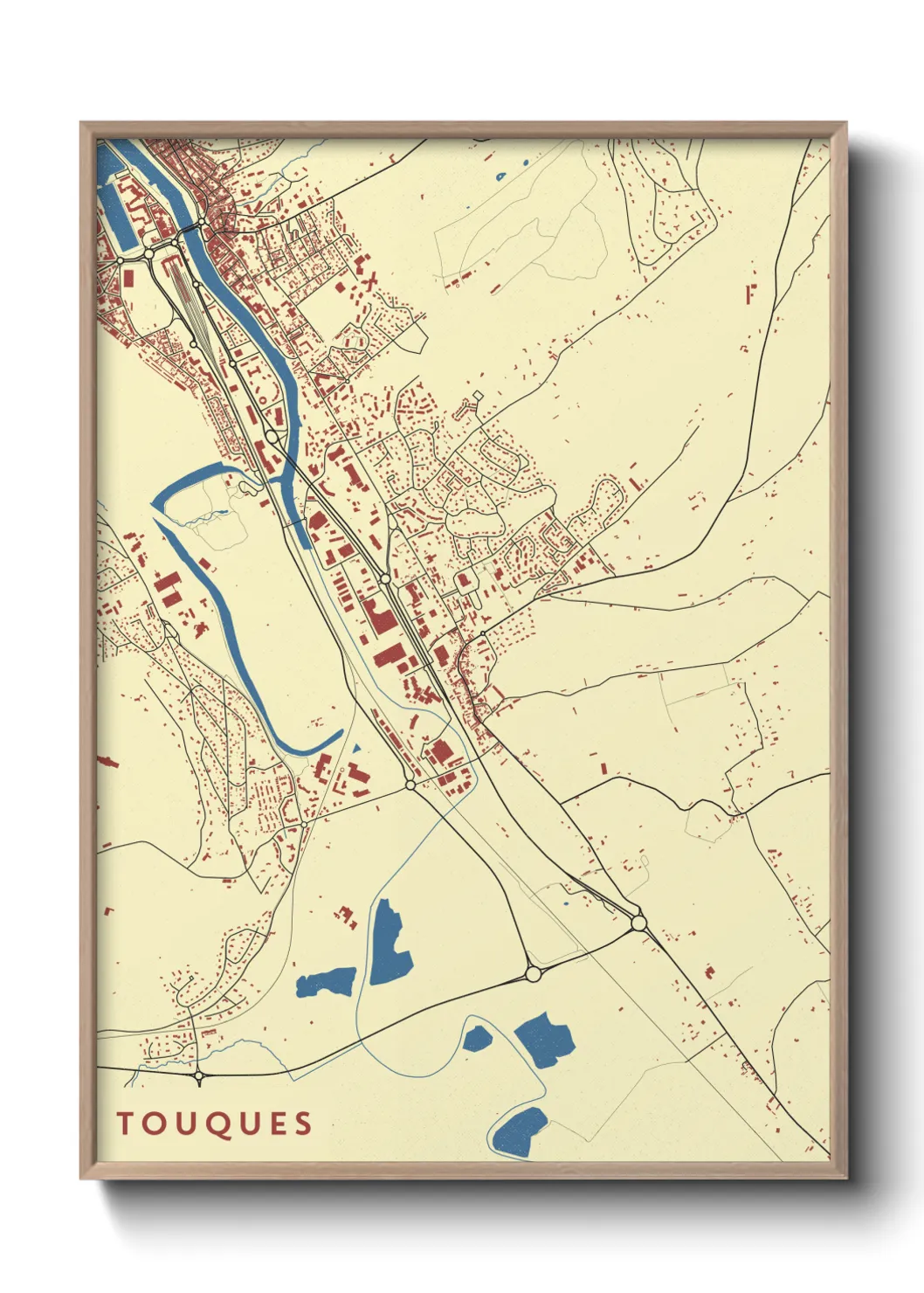 Une affiche de carte sur Touques