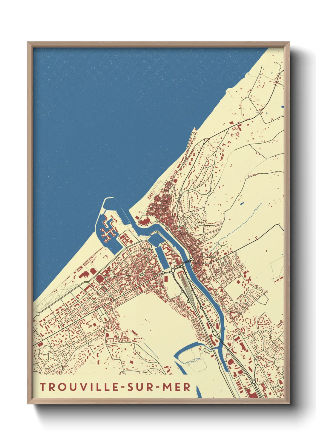 Une affiche de carte sur Trouville-sur-Mer