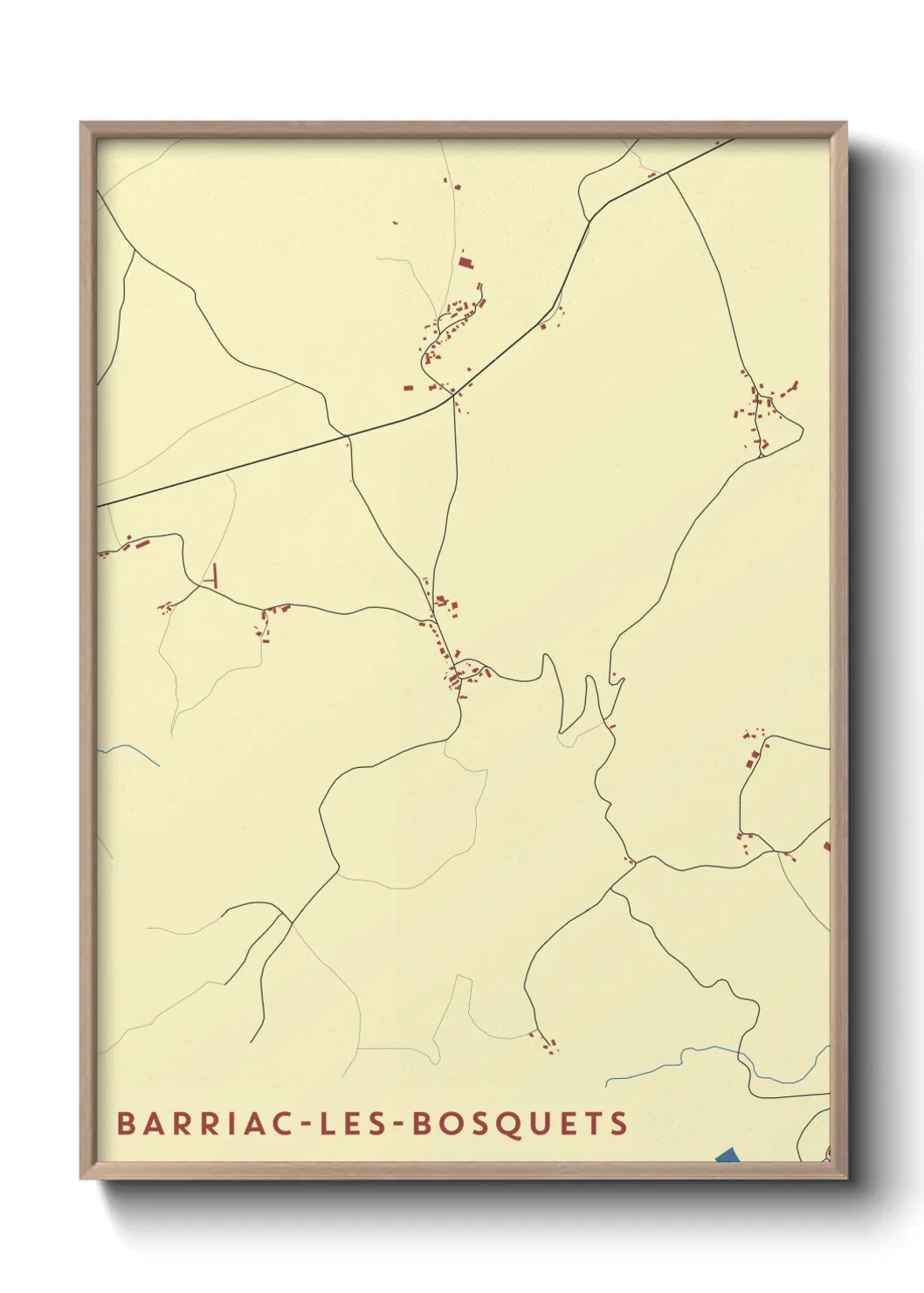 Une affiche de carte sur Barriac-les-Bosquets