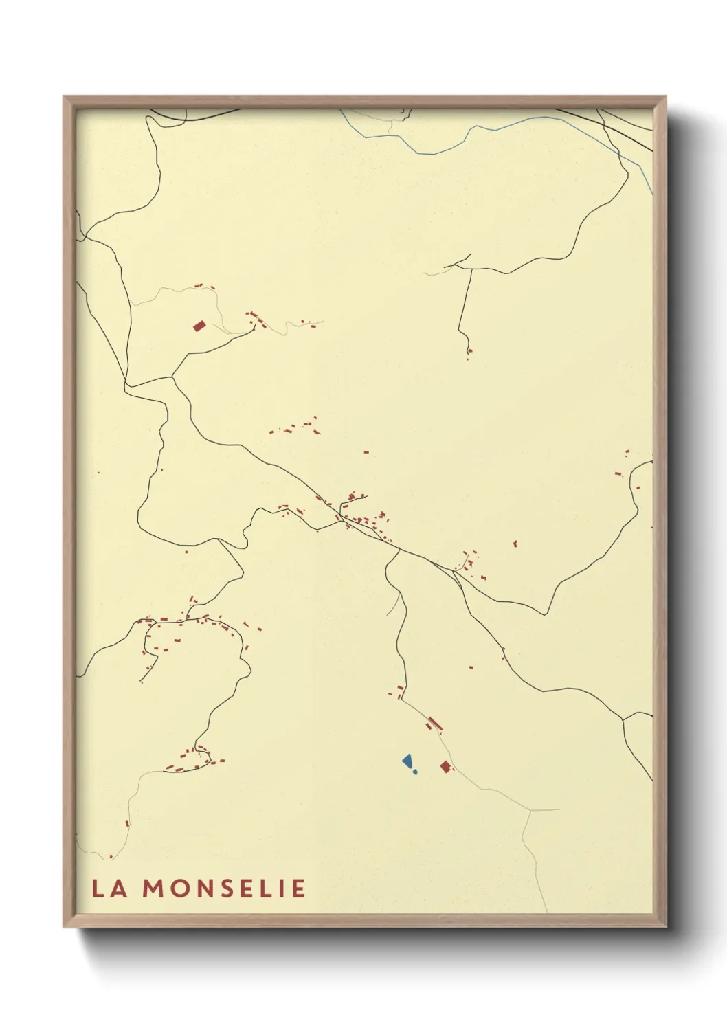 Une affiche de carte sur La Monselie