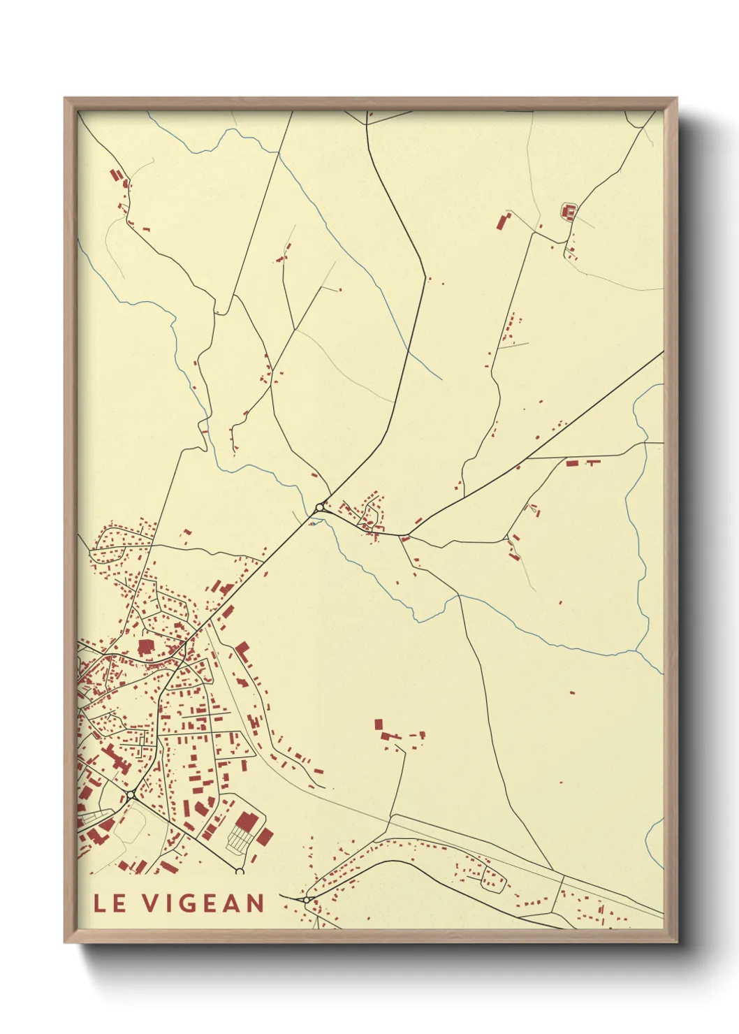 Une affiche de carte sur Le Vigean