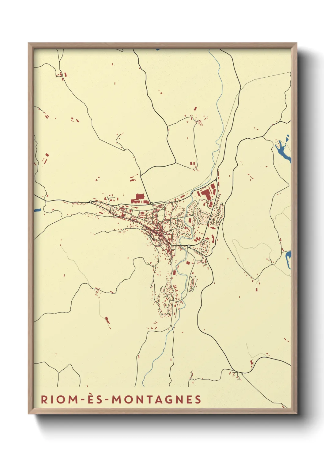 Une affiche de carte sur Riom-ès-Montagnes