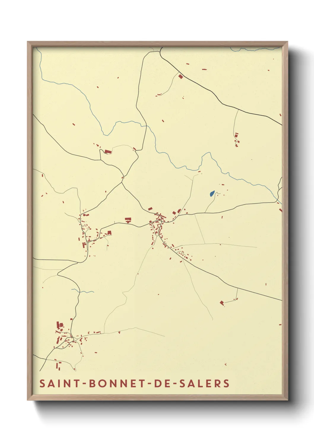 Une affiche de carte sur Saint-Bonnet-de-Salers