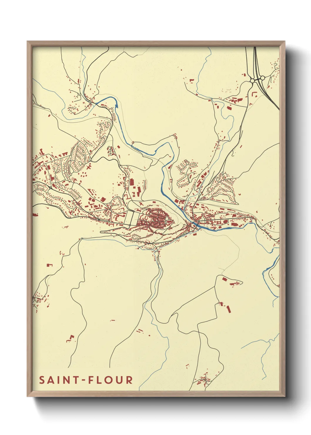 Une affiche de carte sur Saint-Flour