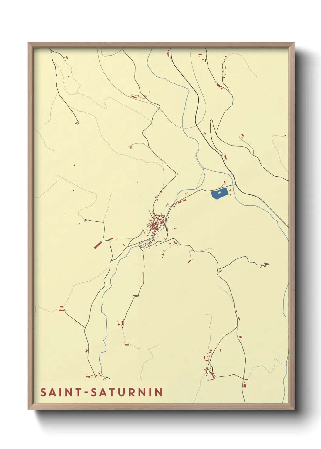 Une affiche de carte sur Saint-Saturnin