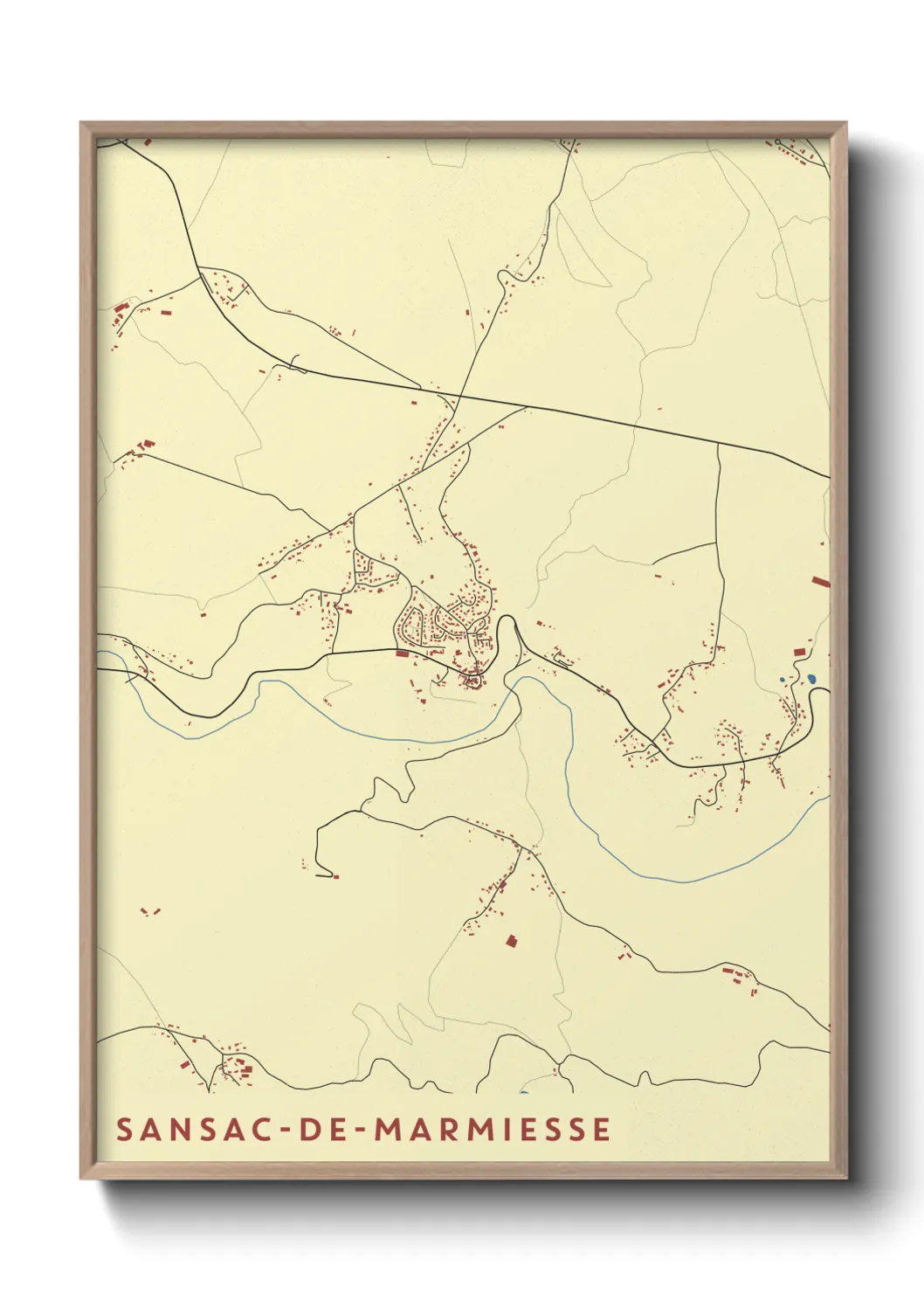Une affiche de carte sur Sansac-de-Marmiesse