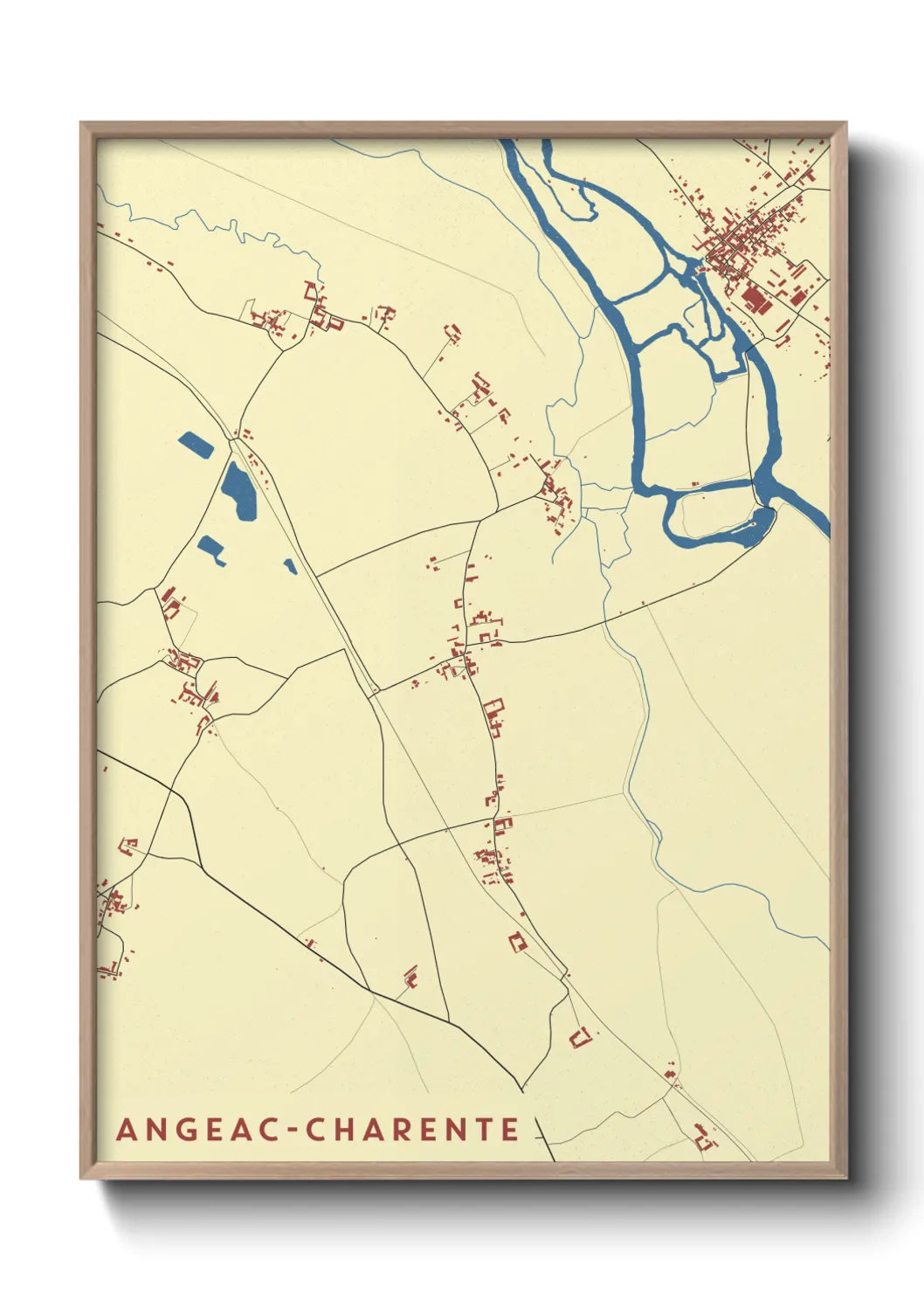 Un poster carteAngeac-Charente