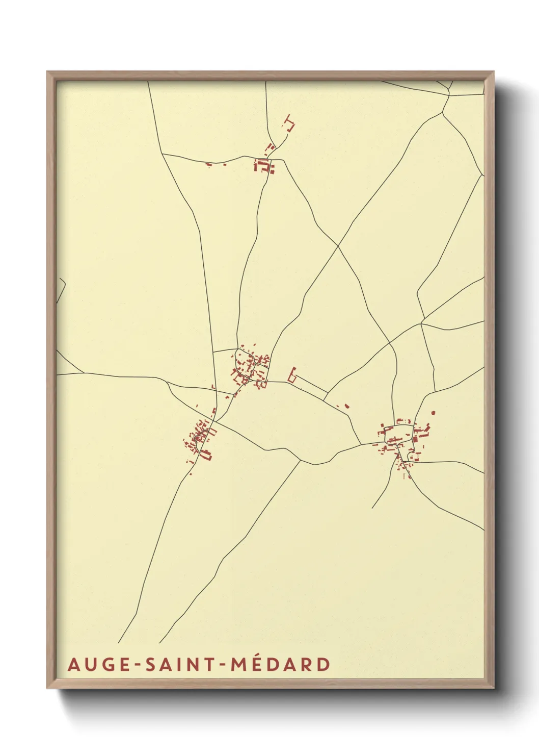 Une affiche de carte sur Auge-Saint-Médard