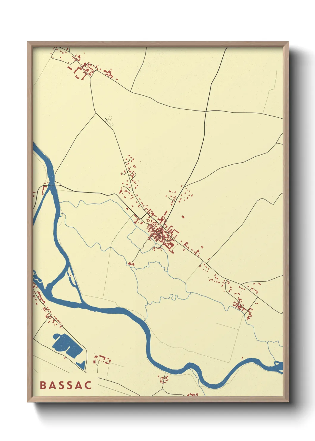 Une affiche de carte sur Bassac