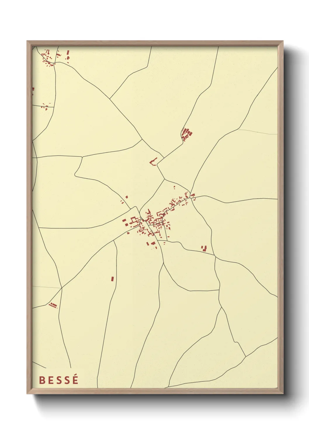 Une affiche de carte sur Bessé