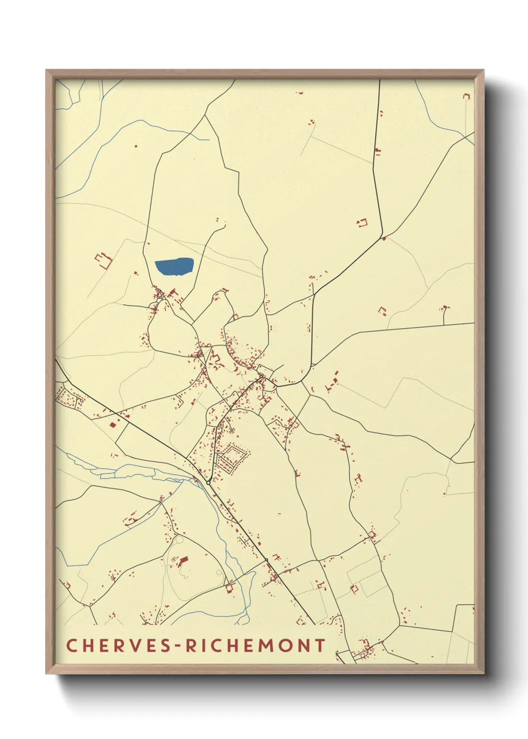 Une affiche de carte sur Cherves-Richemont