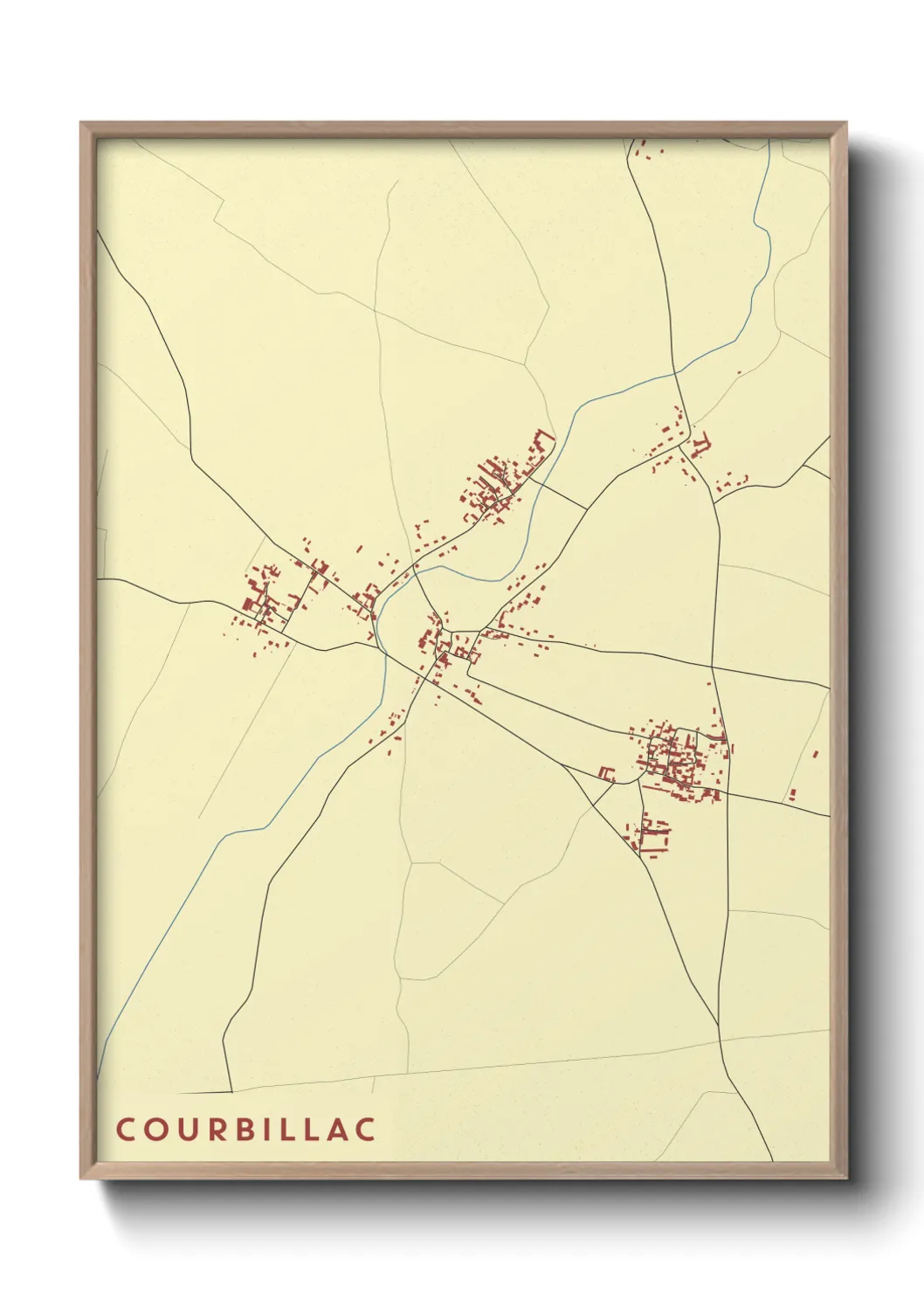 Une affiche de carte sur Courbillac