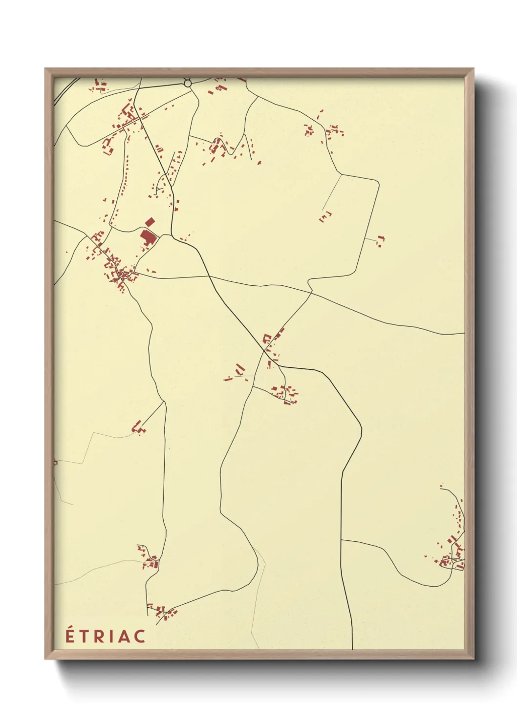 Une affiche de carte sur Étriac