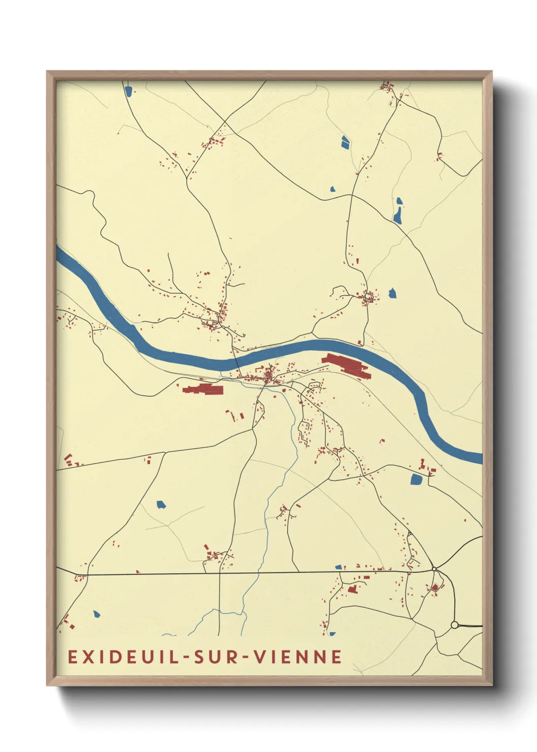 Un poster carteExideuil-sur-Vienne