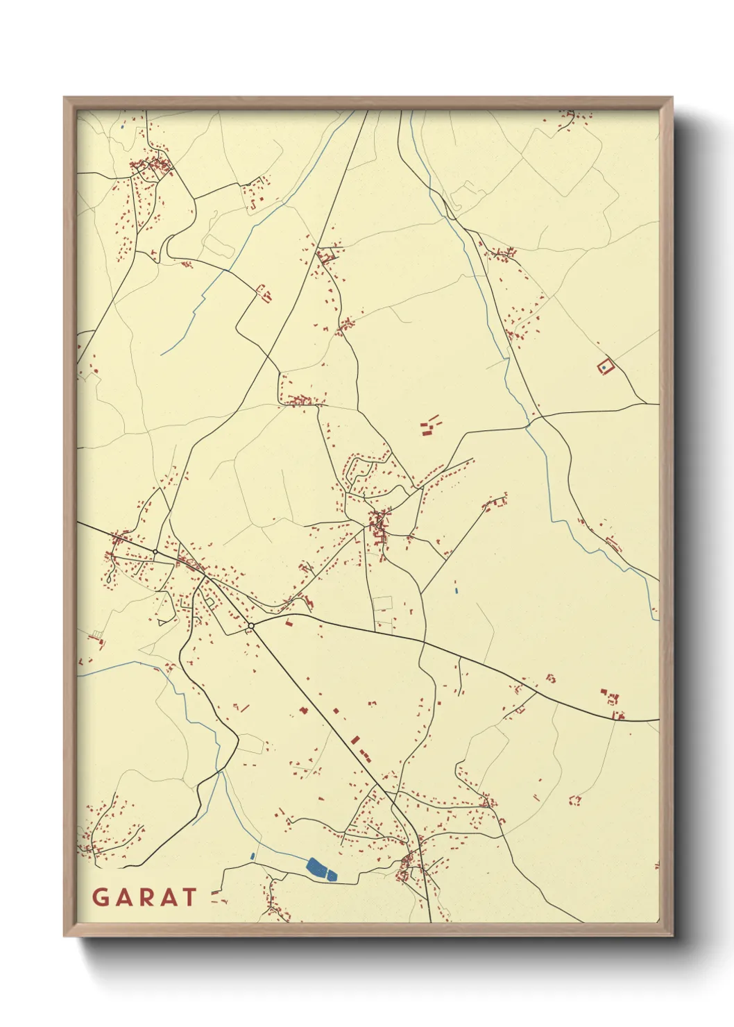 Une affiche de carte sur Garat