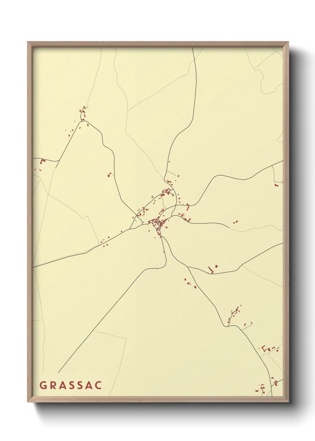 Une affiche de carte sur Grassac