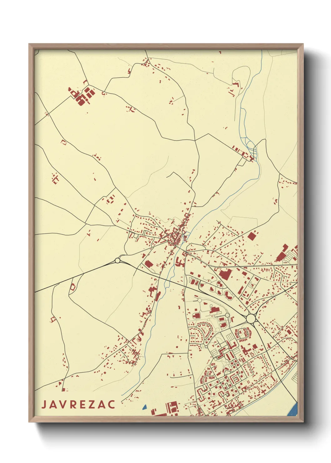 Une affiche de carte sur Javrezac