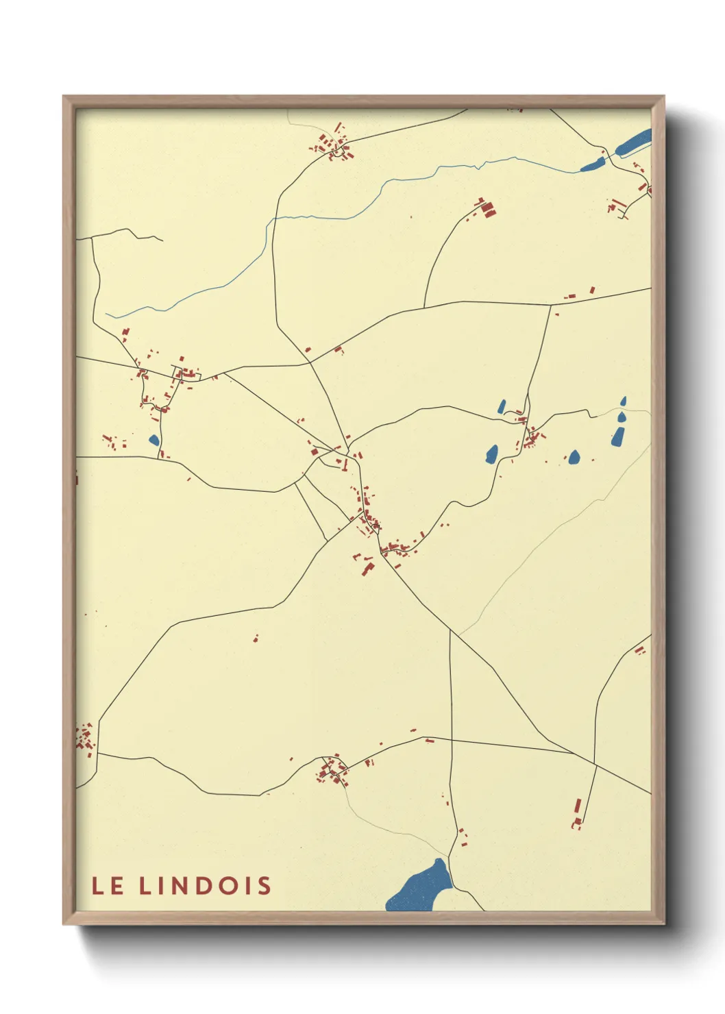 Une affiche de carte sur Le Lindois