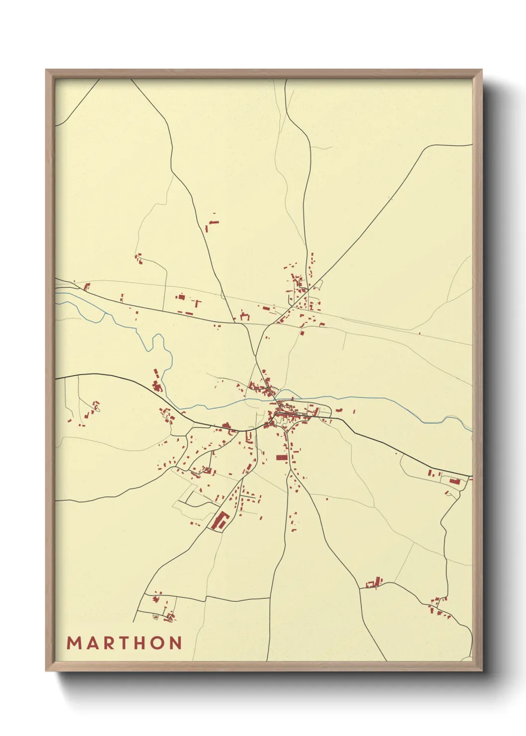 Une affiche de carte sur Marthon