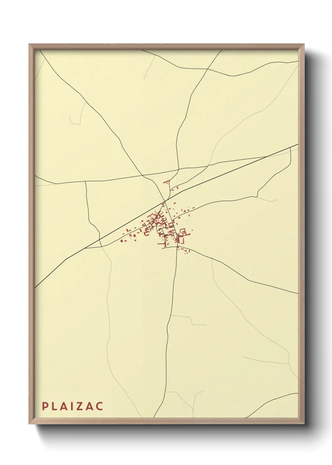 Une affiche de carte sur Plaizac