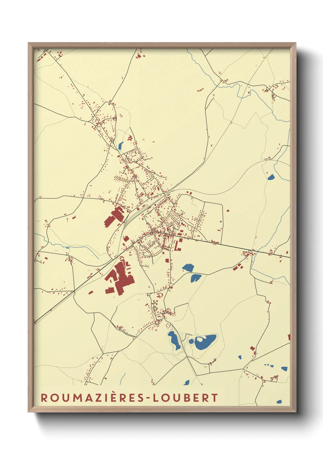 Une affiche de carte sur Roumazières-Loubert