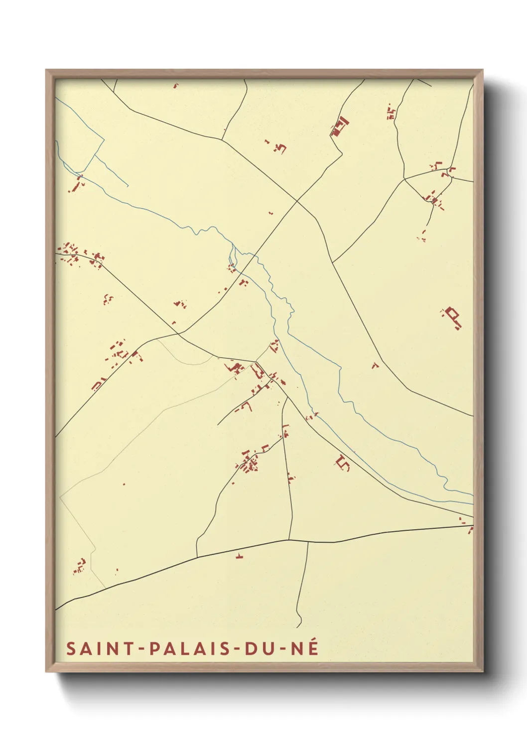 Une affiche de carte sur Saint-Palais-du-Né